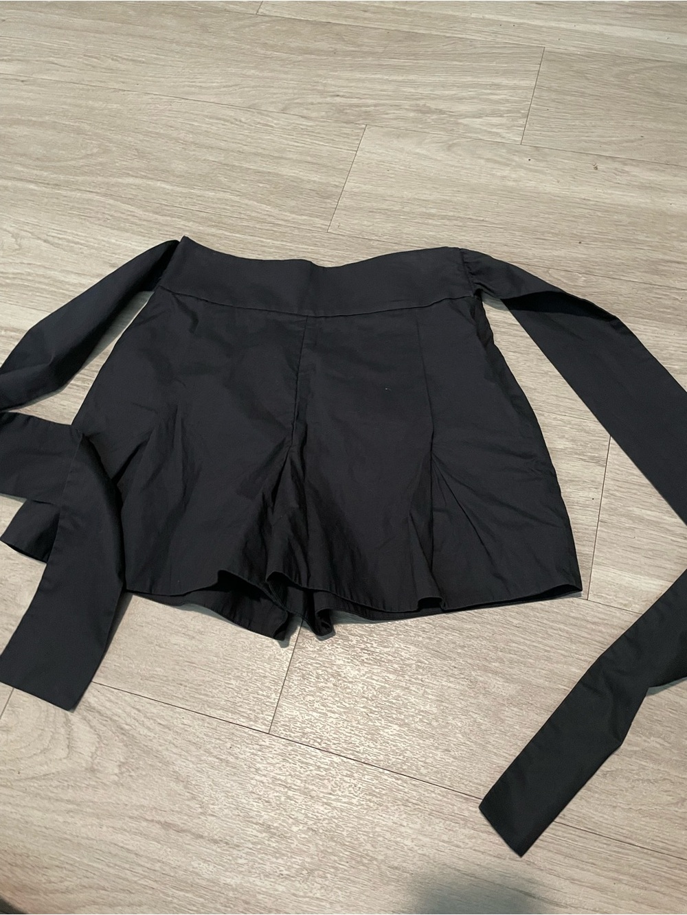 J. Crew Black High-Waist Tie-Waist Short
